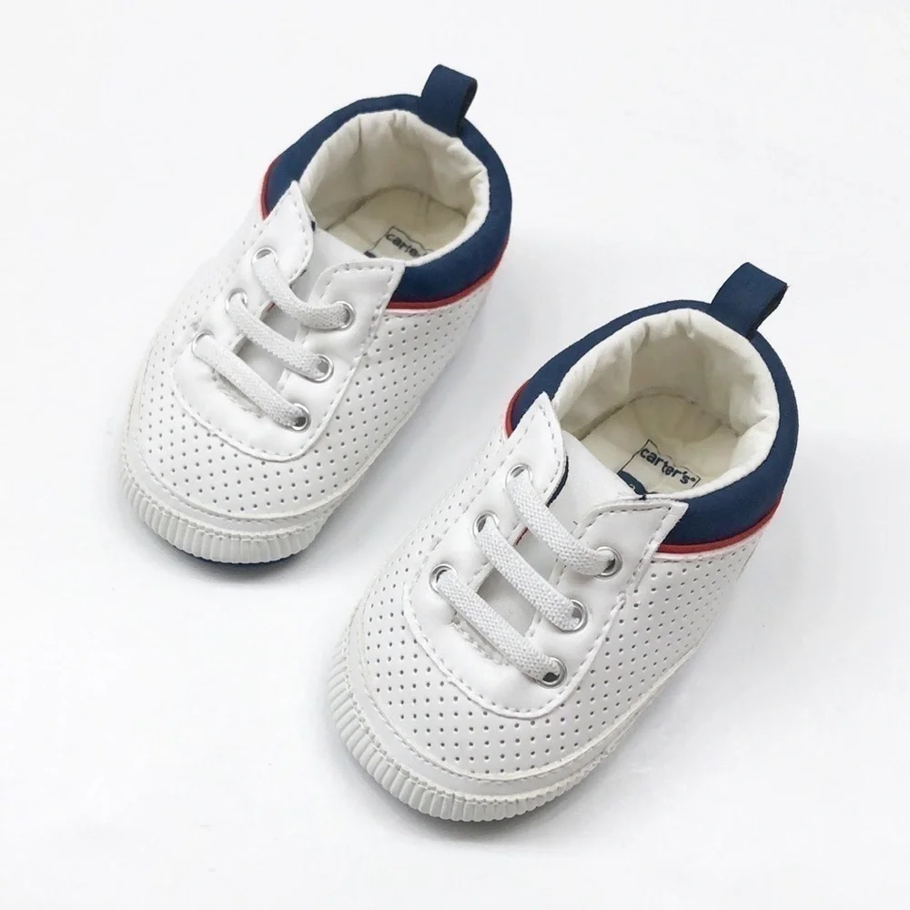 Carter's white baby walker crib tennis shoes